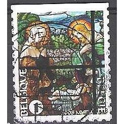 Belgique 2008 COB 3865 O Cote (2016) 1.60 € Noël vitrail de l'église à Bethléem