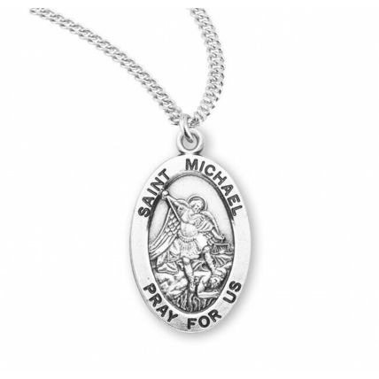 St. Michael 24 Inch Sterling Silver necklace