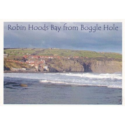 Robin Hoods Bay From Boggle Hole Sweet Shop Store Advertising Yorkshire Postcard