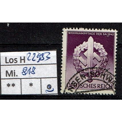 Los H22983: Deutsches Reich Mi. 818, gest.