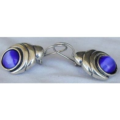 Blue cat eye earrings