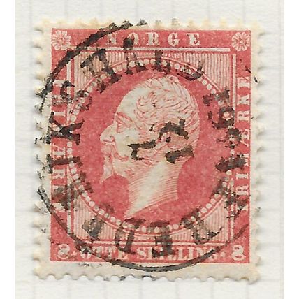 NORWAY 1856 OSCAR 1 CLASSIC OTTE SKILLING 8Sk FREDERIKSHALD LARGE ROMAN DATED