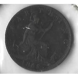 1865/2 English Farthing Rare overdate M XF/AU