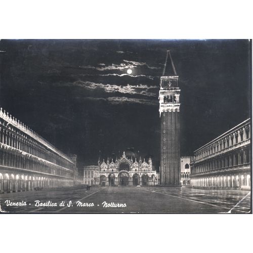 Italy Postcard - Venezia - Basilica di S. Marco - Notturno