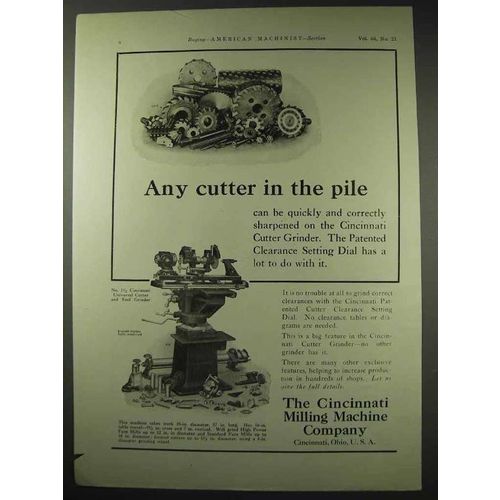 1922 Cincinnati Universal Cutter and Tool Grinder Ad