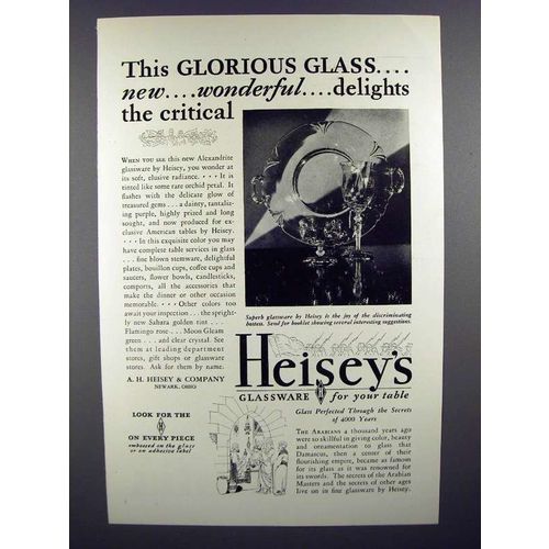1930 Heisey's Glassware Ad - Delights the Critical