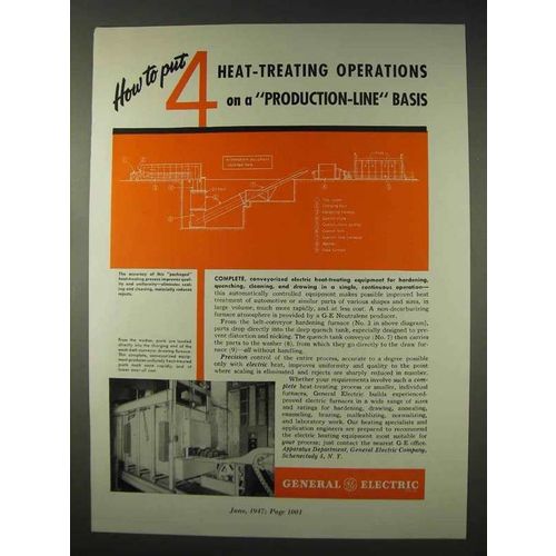 1947 General Electric Ad - 4 Heat-Treating Operations