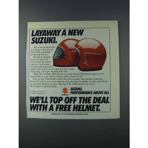 1981 Suzuki Motorcycles Ad - Layaway a new Suzuki