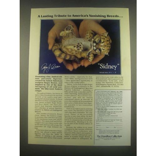 1985 Hamilton Collection Ad - Sidney Porcelain Figurine