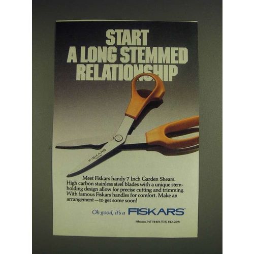 1985 Fiskars 7 Inch Garden Shears Ad - Start a long stemmed relationship
