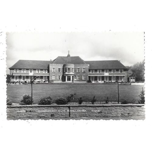 REAL PHOTO POSTCARD HEARTS OF OAK CONVALESCENT HOME BEXHILL-ON-SEA SUSSEX (2847)