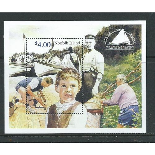 Norfolk island stamps sgms731 sg ms731 whaler project.