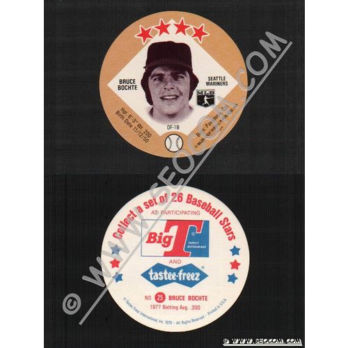 Sport Baseball Discs Name: Bochte, Bruce OF-1B Seattle Mariners~419