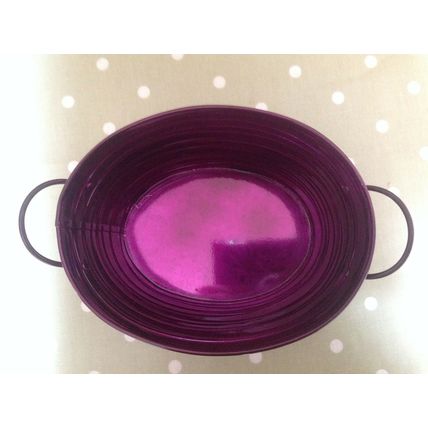 48 PURPLE METAL TIN FLOWER TUB POT PLANTER CONTAINER / WEDDING FAVOURS / SWEETS