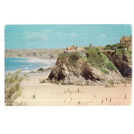 THE ISLAND, NEWQUAY, CORNWALL. used vintage postcard. Colourmaster 1977 pm =