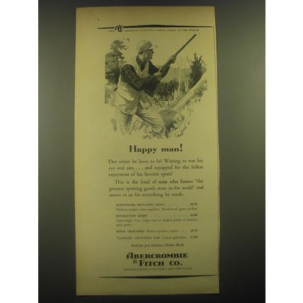 1946 Abercrombie & Fitch Ad - Sleeveless Hunting Coat, Pendleton Shirt
