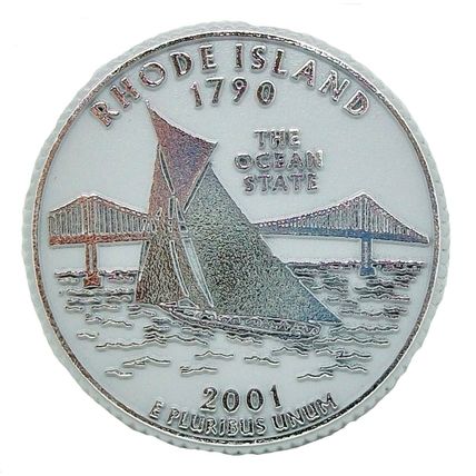 Rhode Island State Quarter Fridge Magnet