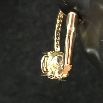 Earrings 14k Yellow Gold Plate Leverback #287 USA Seller
