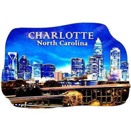 Charlotte North Carolina Artwood Fridge Magnet