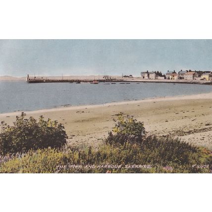 Skerries Pier & Harbour County Fingal Ireland 1950s Postcard