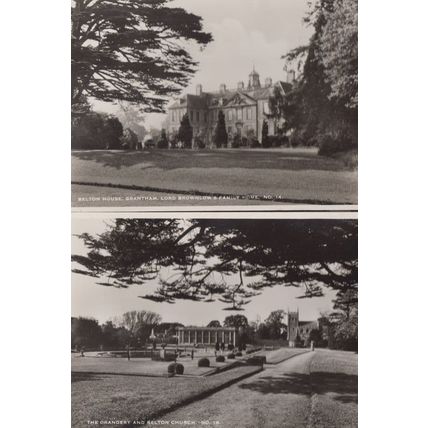 Belton House Grantham Church & Orangery 2x Lincs Real Photo Postcard s