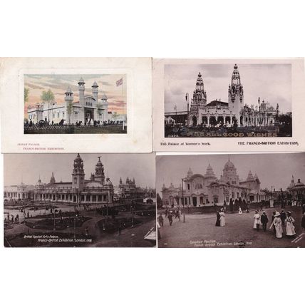 Indian Canadian Pavillion Palace Of Womens Work RPC 4x Franco Exhibition Postcar