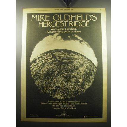 1974 Mike Oldfield Hergest Ridge Album Ad - Wordlessly beautiful