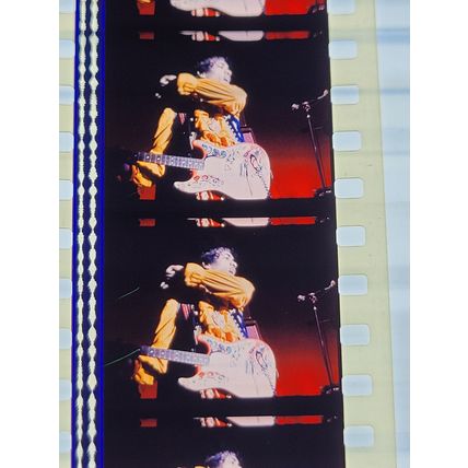 Jimi HendrIx. Pk XHC - b036J. 1 STRIP OF 5 - 35MM FILM CELLS. A very rare strip