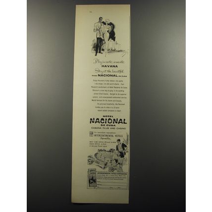 1956 Hotel Nacional de Cuba Ad - Play in exotic, romantic Havana