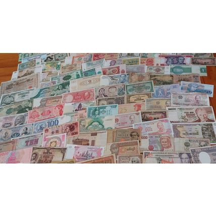 100+ Diff. Antique to Modern WORLD Currency Foreign Money Banknote WHOLESALE Lot