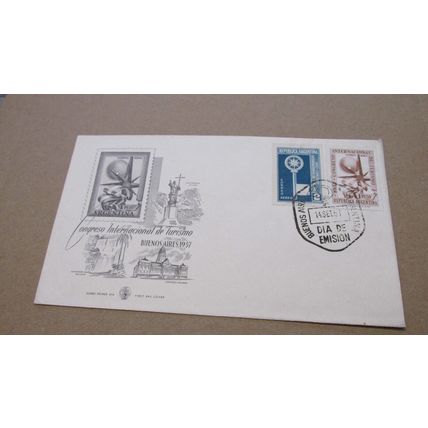 1957 Argentina FDC Cover - International Tourism Congress - N1