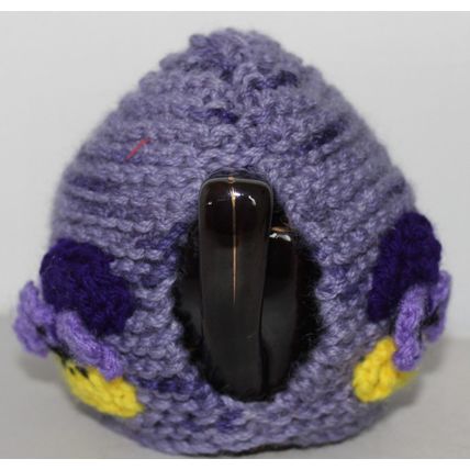 Hand Knitted 1 Cup Tea Cosy Decorated with Violas/Heartsease- Made in Australia