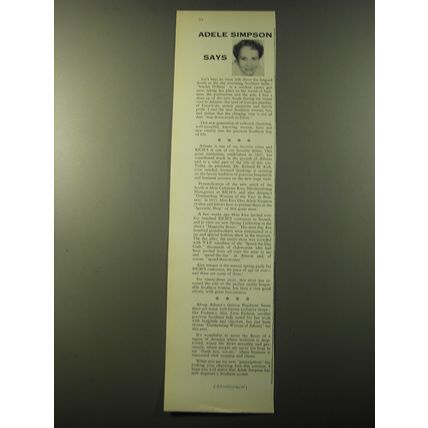 1960 Adele Simpson Fashion Advertisement - Adele Simpson Says