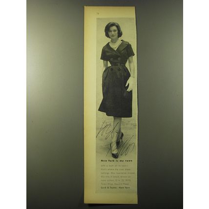 1960 Lord & Taylor Dress by Max Lawrence Ad - New York is my Town