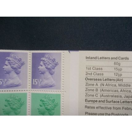FN1B £1.43 RM POSTAL HISTORY JAMES CHALMERS GB BOOKLET HALF ARROW TOP