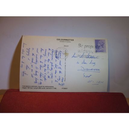 BEECH HEDGES, near BLAIRGOWRIE, SCOTLAND used postcard 1982 pm =