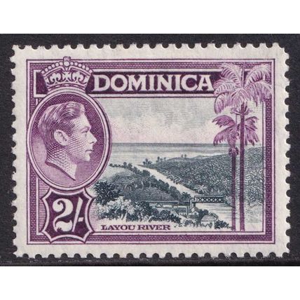 Dominica KGVI 1938-47 2s Slate Purple Layou River SG106a Mint MH