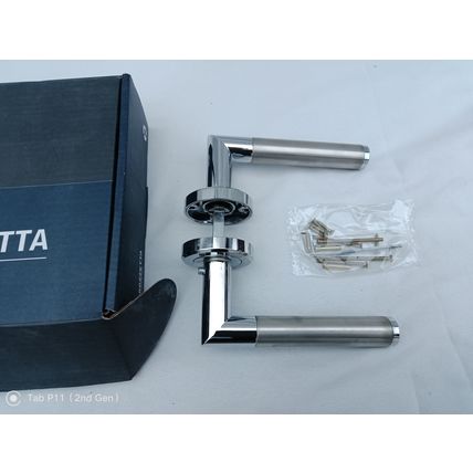 SEROZZETTA TREND LEVER ON ROSE DUEL FINISH DOOR HANDLES NEW