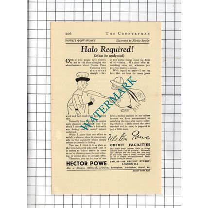 Hector Powe Credit Facilities ADVERT - 1938 Small Advert