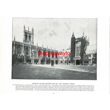 Pangbourne Weir & Magdalen College-Cloisters, Book Illustration (Print), c1897