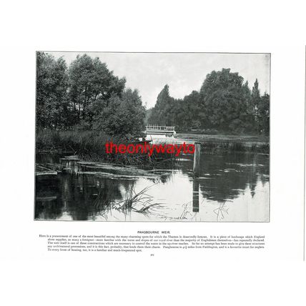 Pangbourne Weir & Magdalen College-Cloisters, Book Illustration (Print), c1897