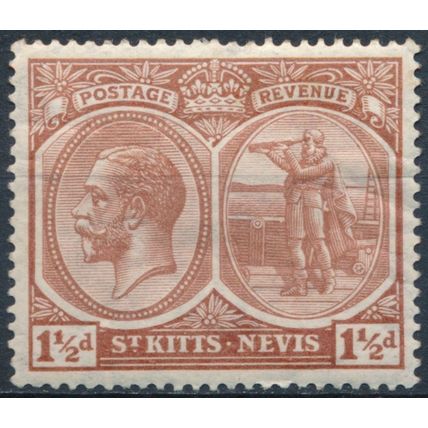 KGV: 1½d - St Kitts & Nevis 1929 - NM H - SG 40a