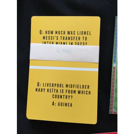 Football based quiz card game, very good condition