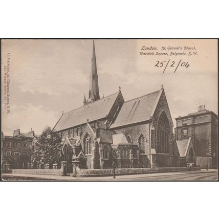 St Gabriel's Church, Belgravia, London, 1904 - C Painter Postcard