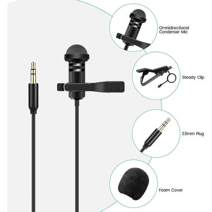 2 Pack Lavalier Microphone Compatible with DJI Mic 2 & Rode Wireless Pro/Wireles