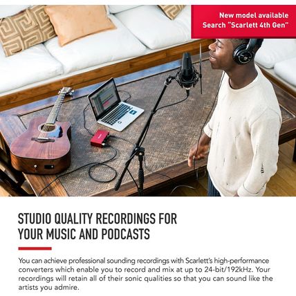 Focusrite Scarlett Solo 3Rd Gen USB Audio Interface for Guitarists, Vocalists, P