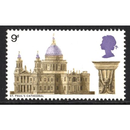 GREAT BRITAIN 1969: BRITISH CATHEDRALS - 9d MH (G13)