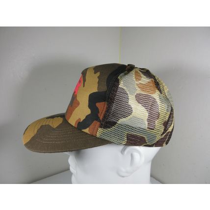 Vintage LeROI Hat Snapback Cap Mesh Gas Compressors Camo Lion Embroidered