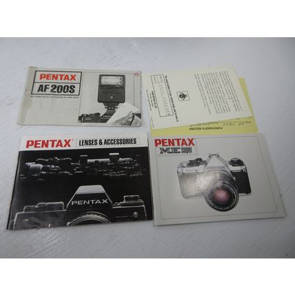 LOT of 2 Pentax ME Super 35mm SLR Cameras + Lens Minolta Bag AF200S Pentax Flash