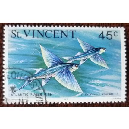 St Vincent 1975 Marine Life 45c Atlantic Flyingfish fine used stamp SG436 Sea